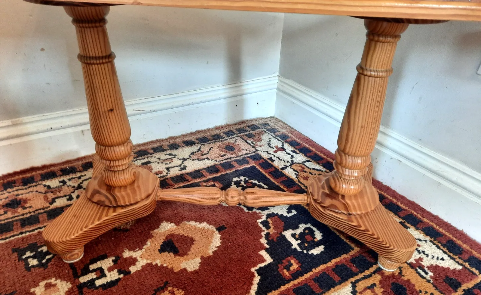 Modern Vintage Mountain Ash Twin Pedestal Coffee Table photo 95.0