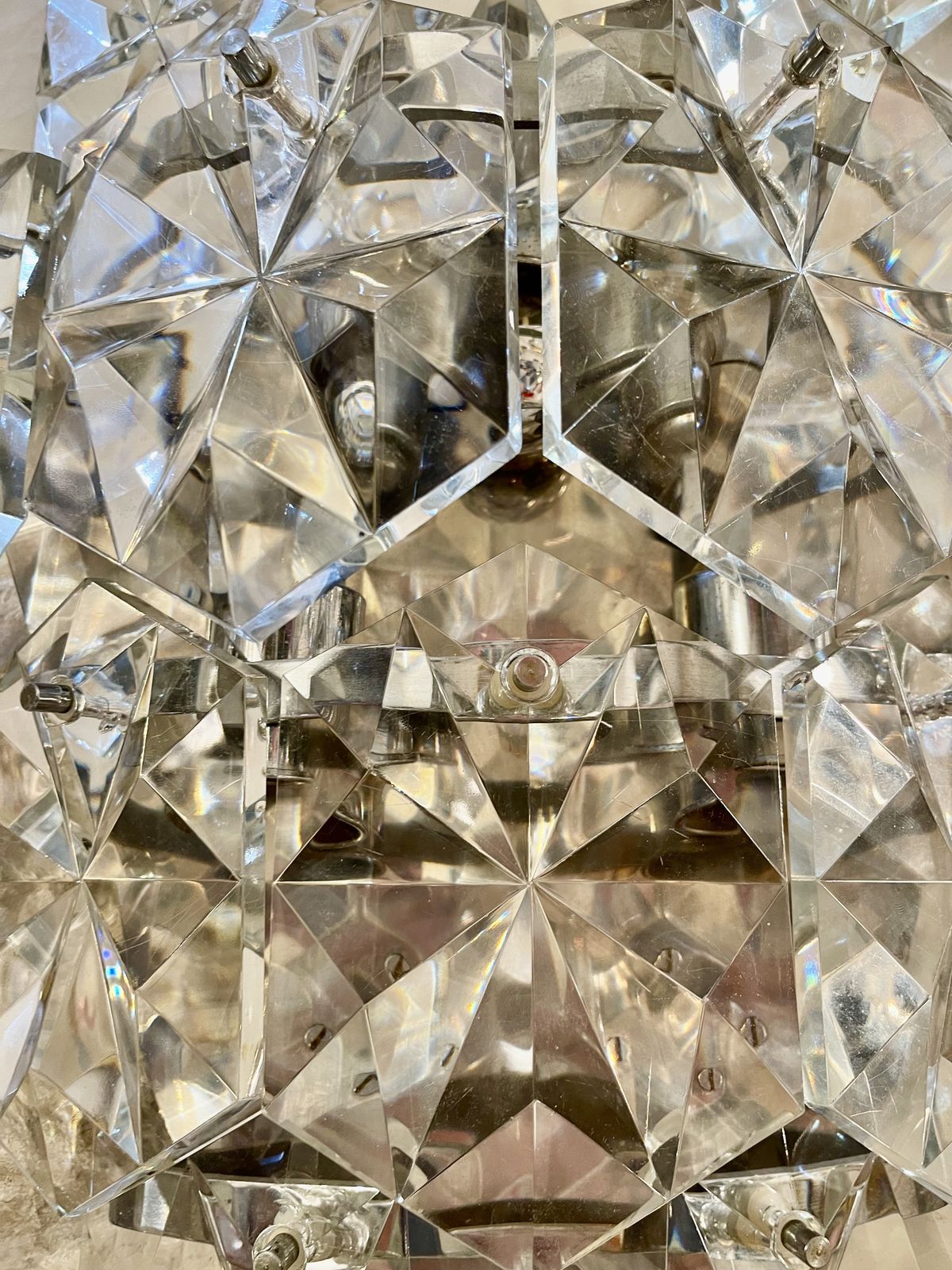 Kinkeldey Glass Wall Lighting With Chrome Structure , 1970s photo for sale