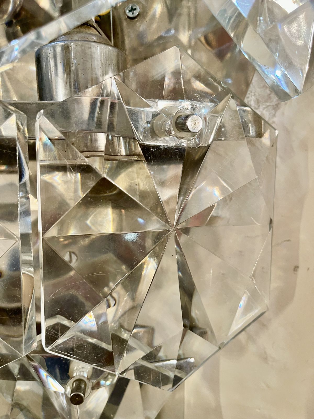 Kinkeldey Glass Wall Lighting With Chrome Structure , 1970s photo 499.0
