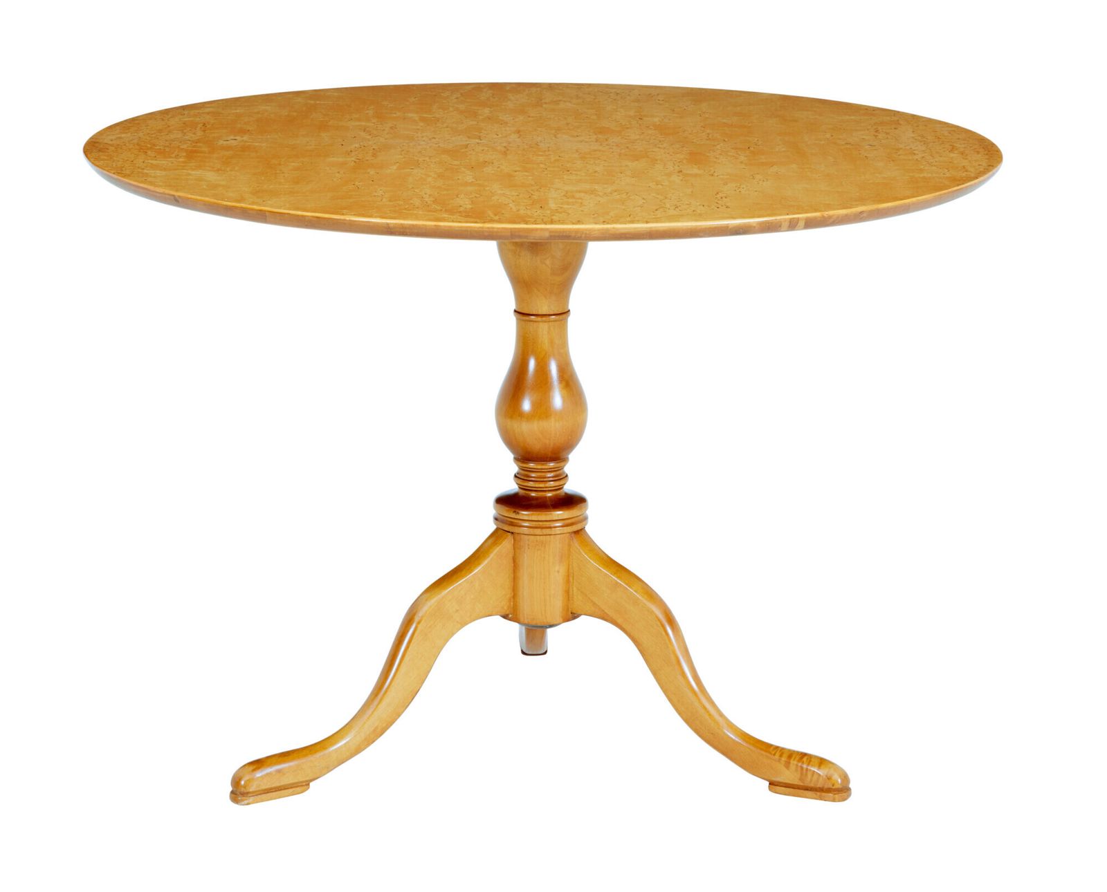 Swedish Mid Century Circular Birch Occasional Table photo vinterior