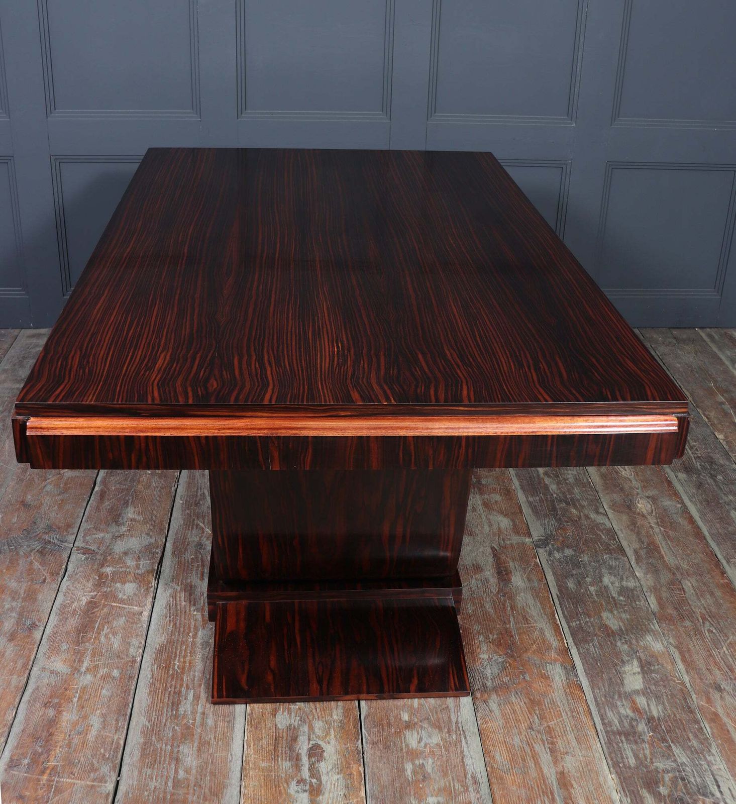photo for sale French Art Deco Dining Table In Macassar Ebony
