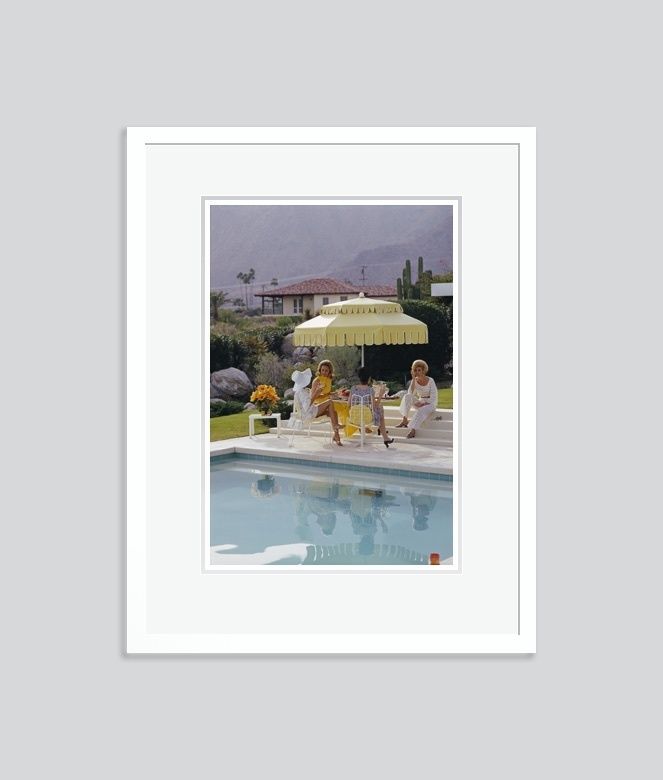 Slim Aarons 'Nelda And Friends' Framed White photo furniture