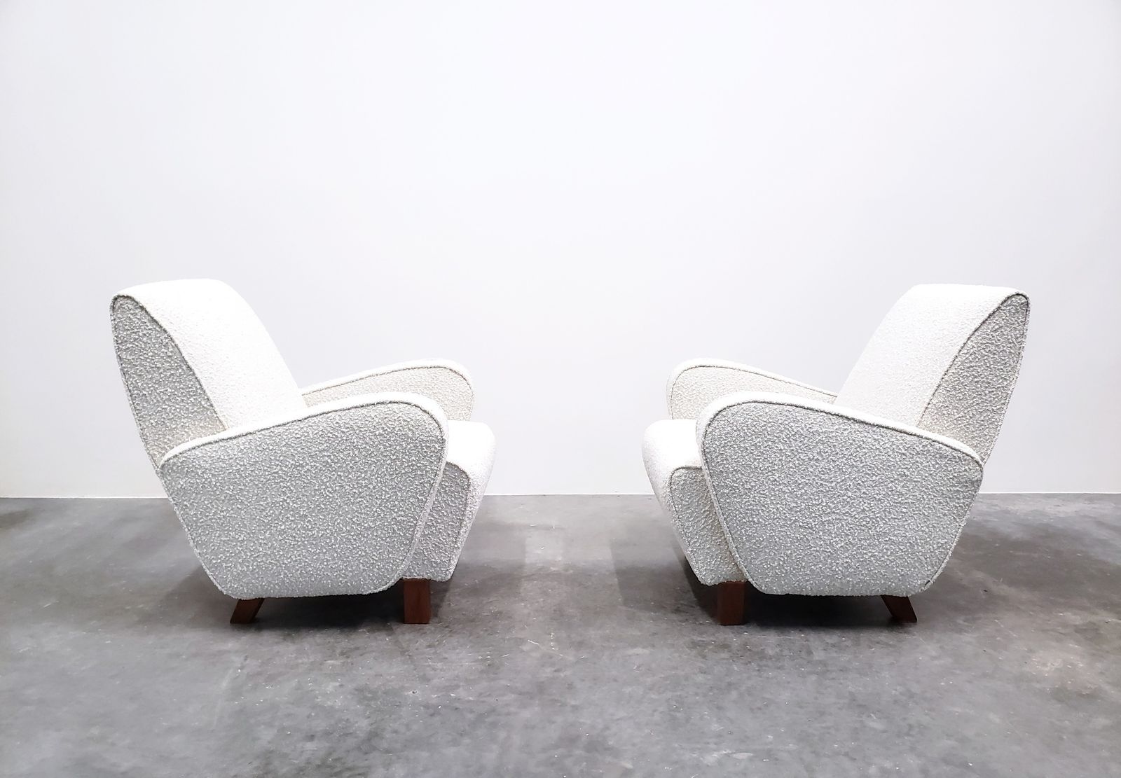 1930 Jindrich Halabala H   282 Armchair In Premium Ivory Boucle photo 2500.0