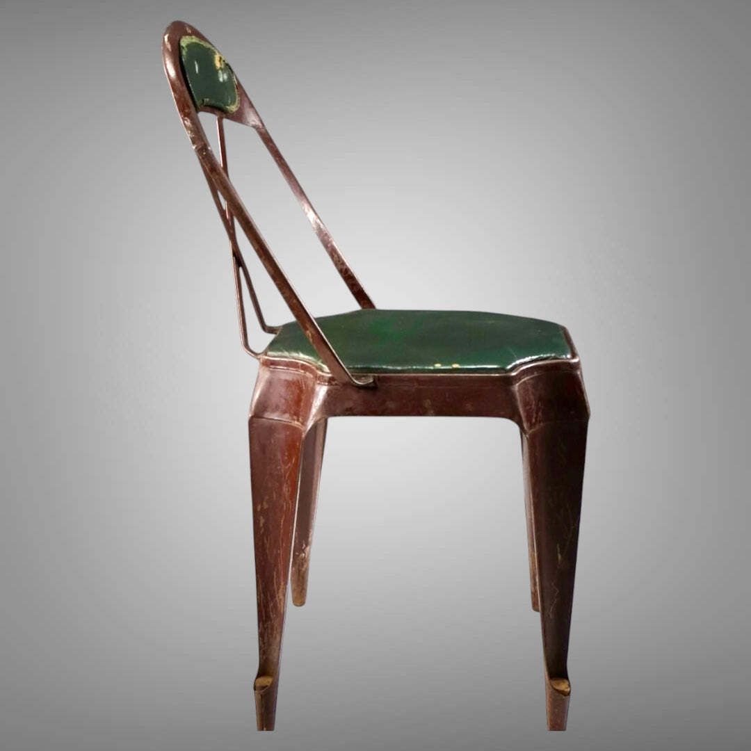Fabulous Selection Of Original Vintage Industrial Evertaut Engineers/Factory Chairs With Studded Aged Factory Green Upholstery Seat & Back Rest Circa photo 225.0