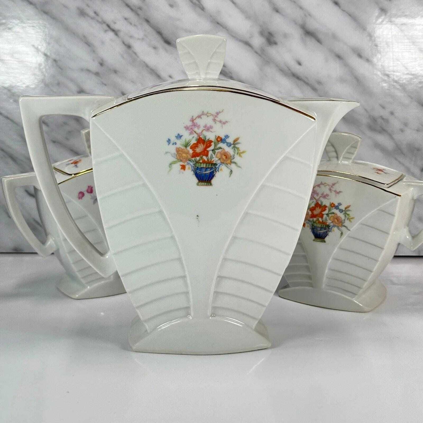 photo furniture Mz Altrohlau Porcelain Art Deco Tea Set, Czechoslovakia