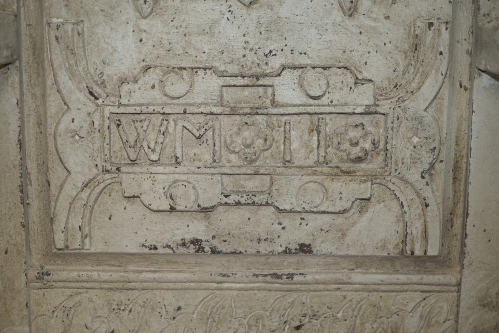 8950.0 Antique 1622 Dated Ornately Hand Carved English Oak Painted Throne Armchair photo