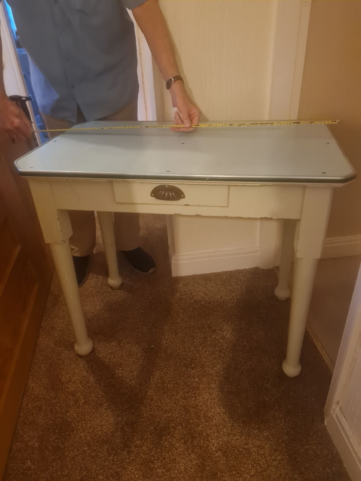 1930s Pine Kitchen Table With Formica Top