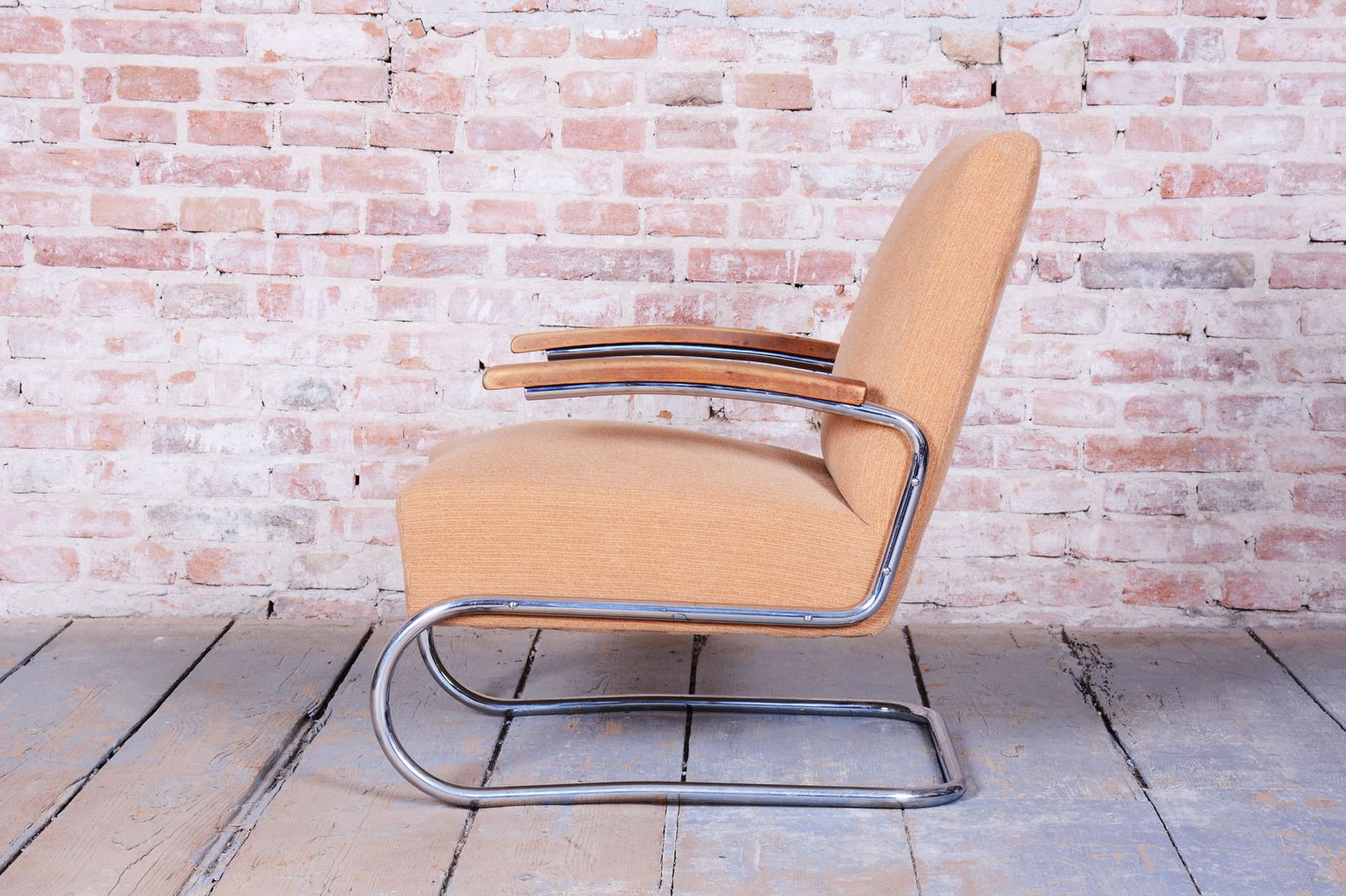 Original Bauhaus Armchair, By Thonet, Beech, Chrome, Germany, 1930s photo 1150.0