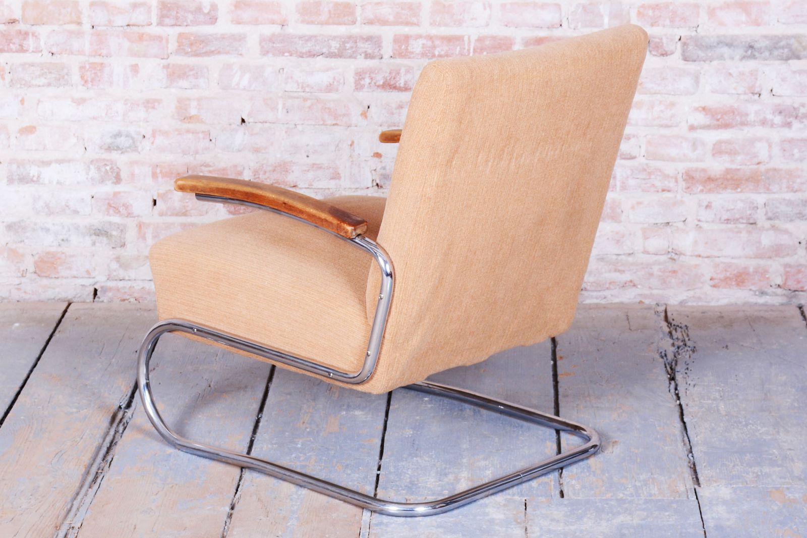 Original Bauhaus Armchair, By Thonet, Beech, Chrome, Germany, 1930s photo buy