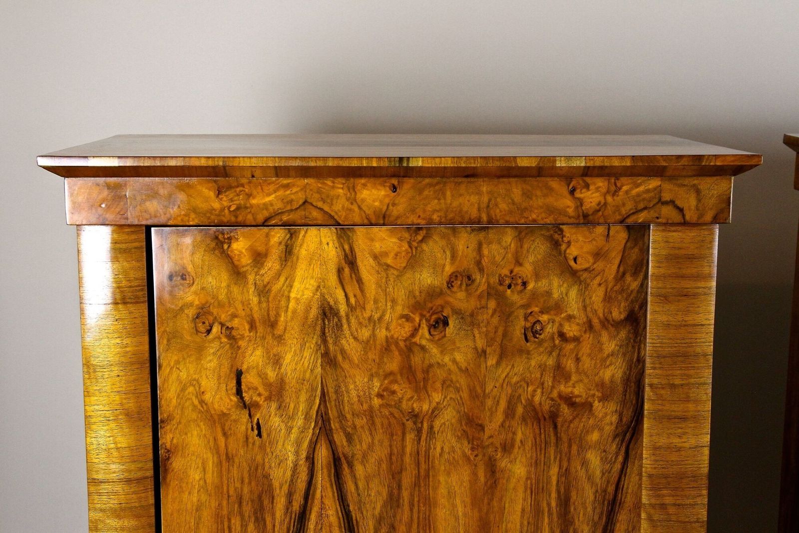 19th Century Biedermeier Nutwood Cabinets, Austria Circa 1830 photo Furniture