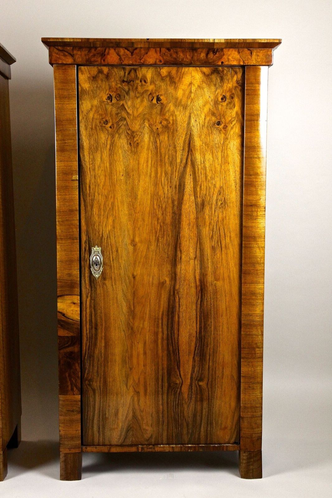 19th Century Biedermeier Nutwood Cabinets, Austria Circa 1830 photo vintage