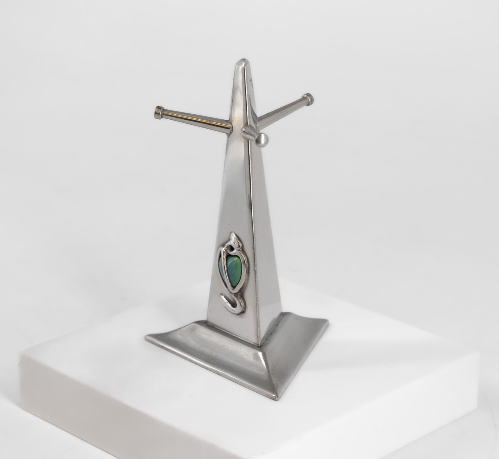 Art Nouveau Pewter & Cabochon Tree Ring Stand Holder By G L Connell London Circa 1900 photo buy