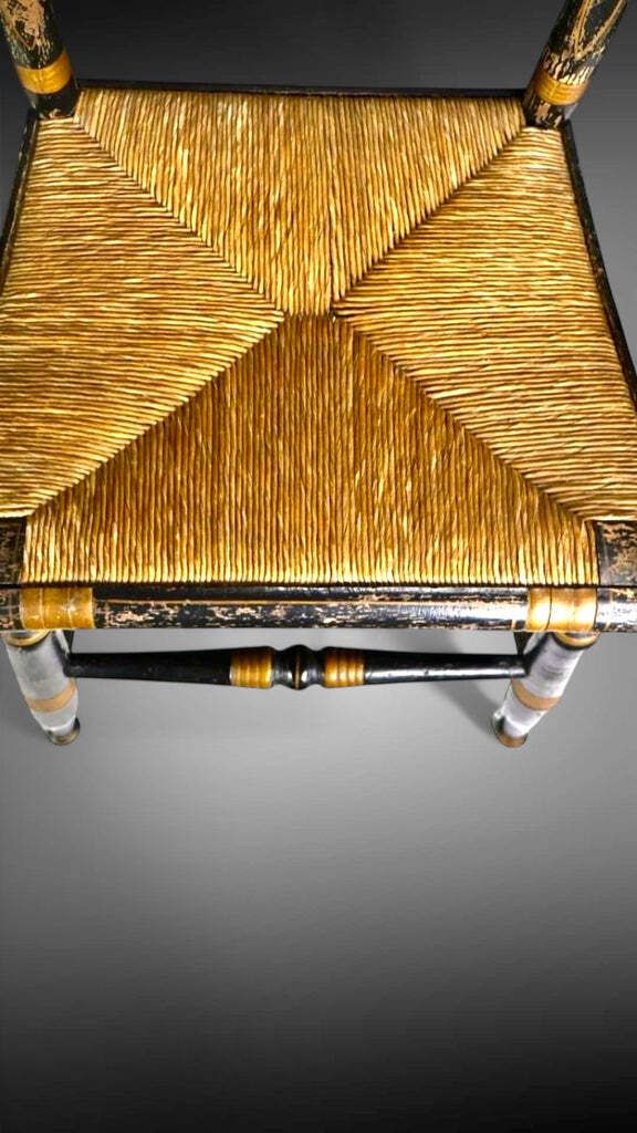 Exceptional Rare Example Of The “Harvest” Chair By Renowned American Cabinet Maker Lambert Hitchcock Circa 1810 photo 649.0