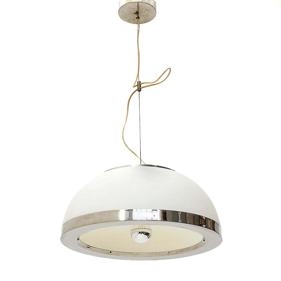 Opaline Glass Chandelier By Pia Guidetti Crippa For Lumi, 1970s