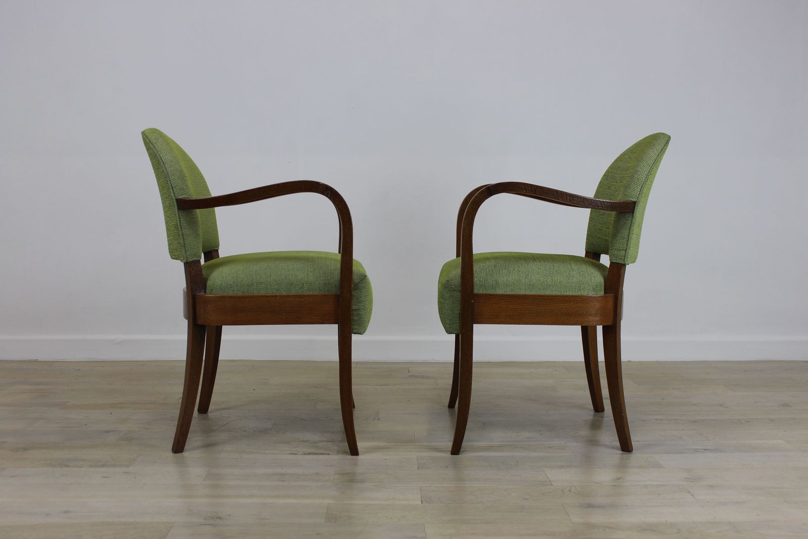 Stylish Pair French Oak Bridge Chairs C 1950 photo furniture