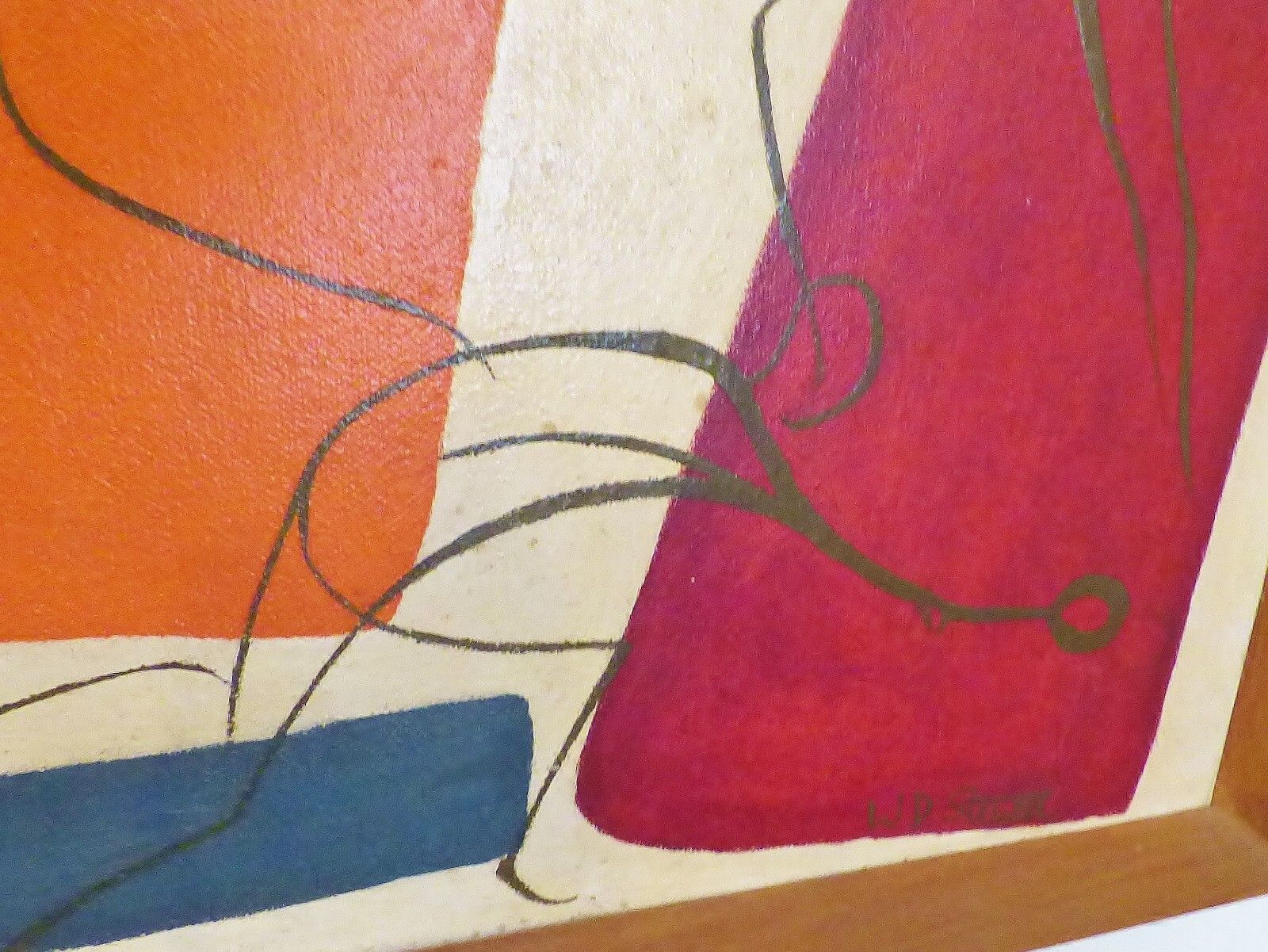 1950's Abstract Oil Painting ' Playing Tennis ' By Dermot Stewart 1950's photo Art