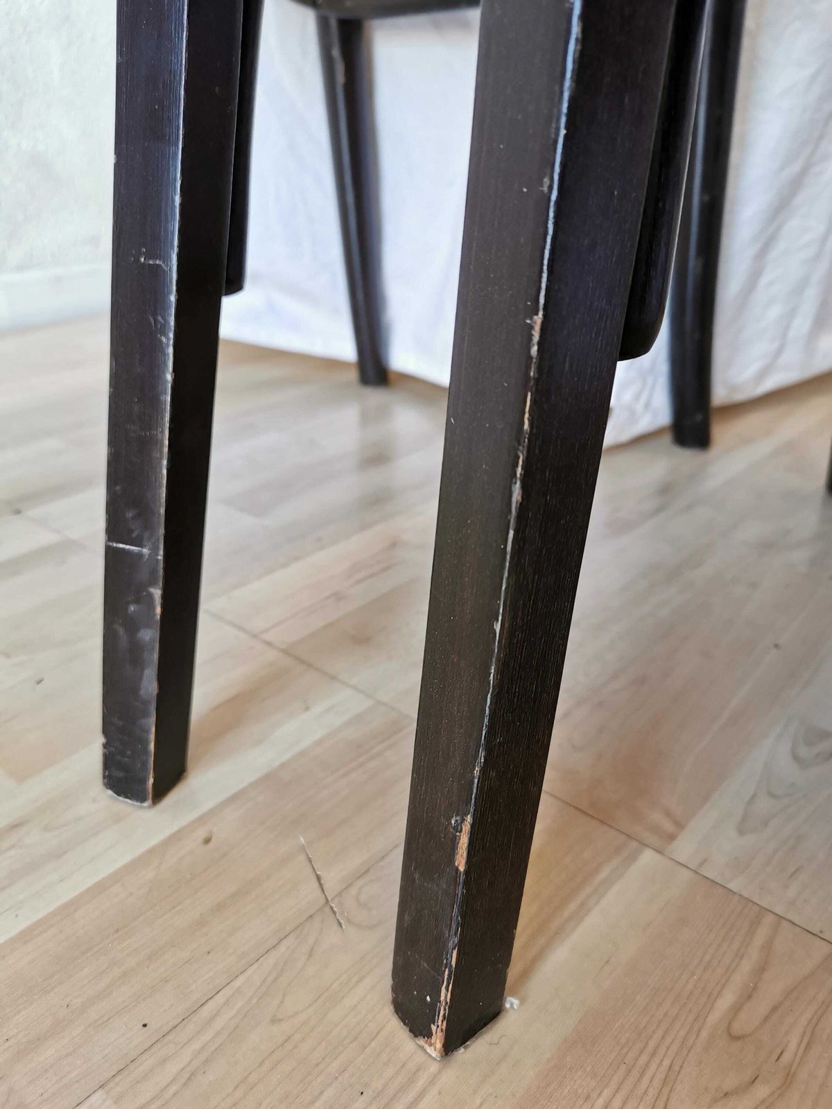 Set Of 4 Vintage Dining Chairs By Stol Kamnik Original / 1970s Yugoslavia / Mid Century Black Wooden Dine Chair With Gray Fabric Seat photo 760.0