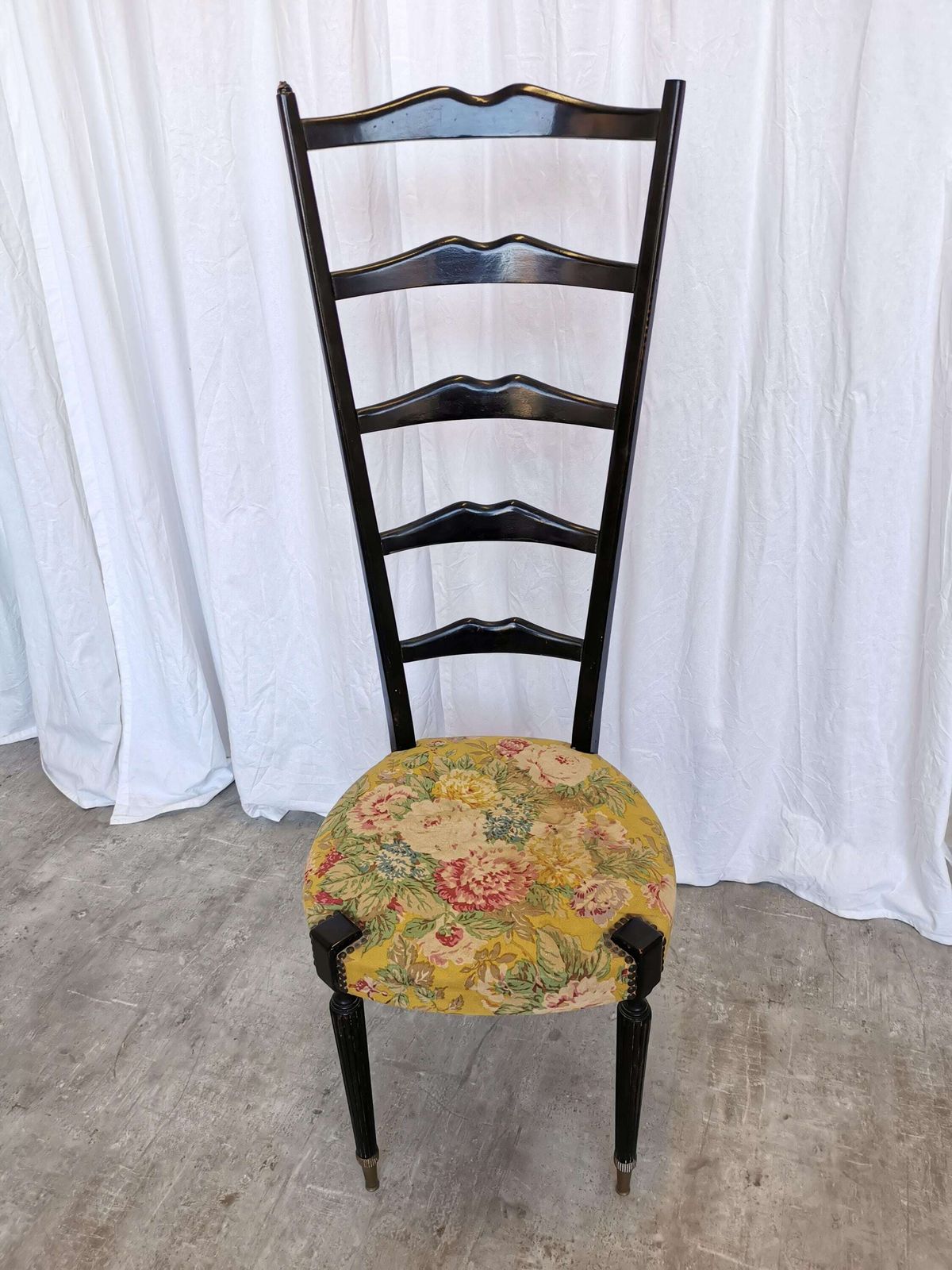 1 Of 2 Vintage High Back Chiavari Chairs By Paolo Buffa / Italy 1950s / Mid Century Modern Ladder Dining Chairs / Original Vintage Condition photo buy