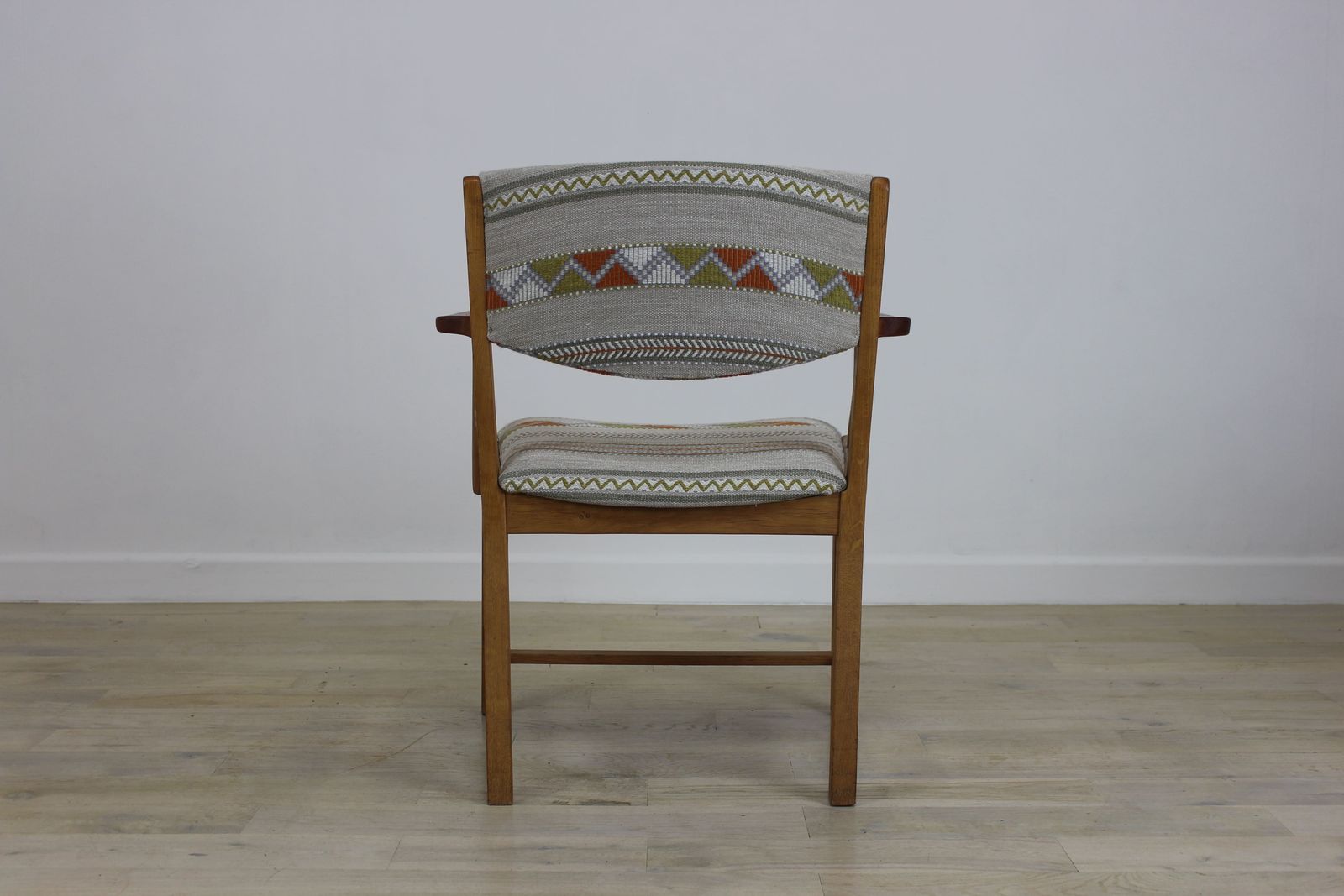 Soro Danish Teak And Oak Desk Chair In Kit Kemp Fabric photo for sale