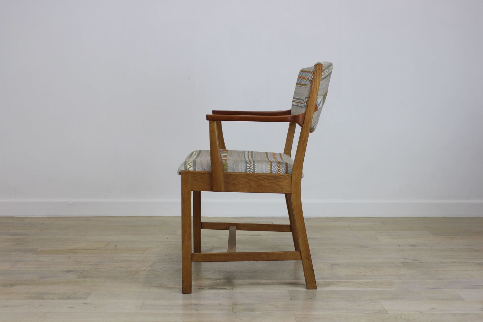 Soro Danish Teak And Oak Desk Chair In Kit Kemp Fabric photo Furniture