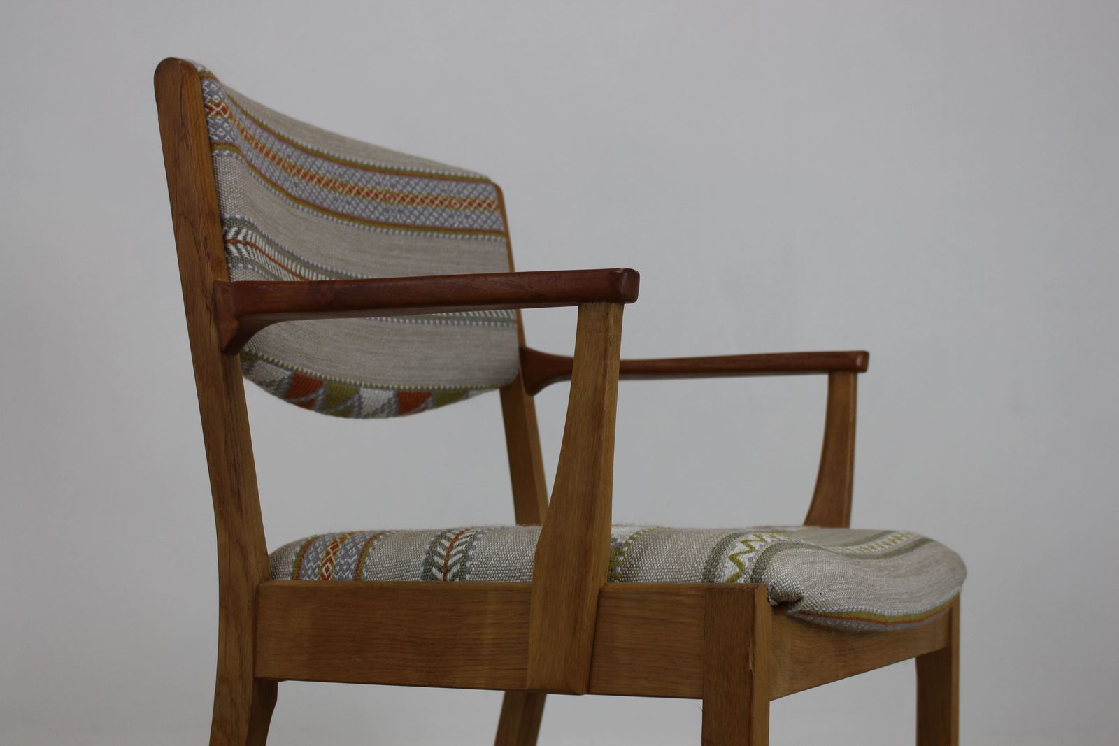 Furniture Soro Danish Teak And Oak Desk Chair In Kit Kemp Fabric photo