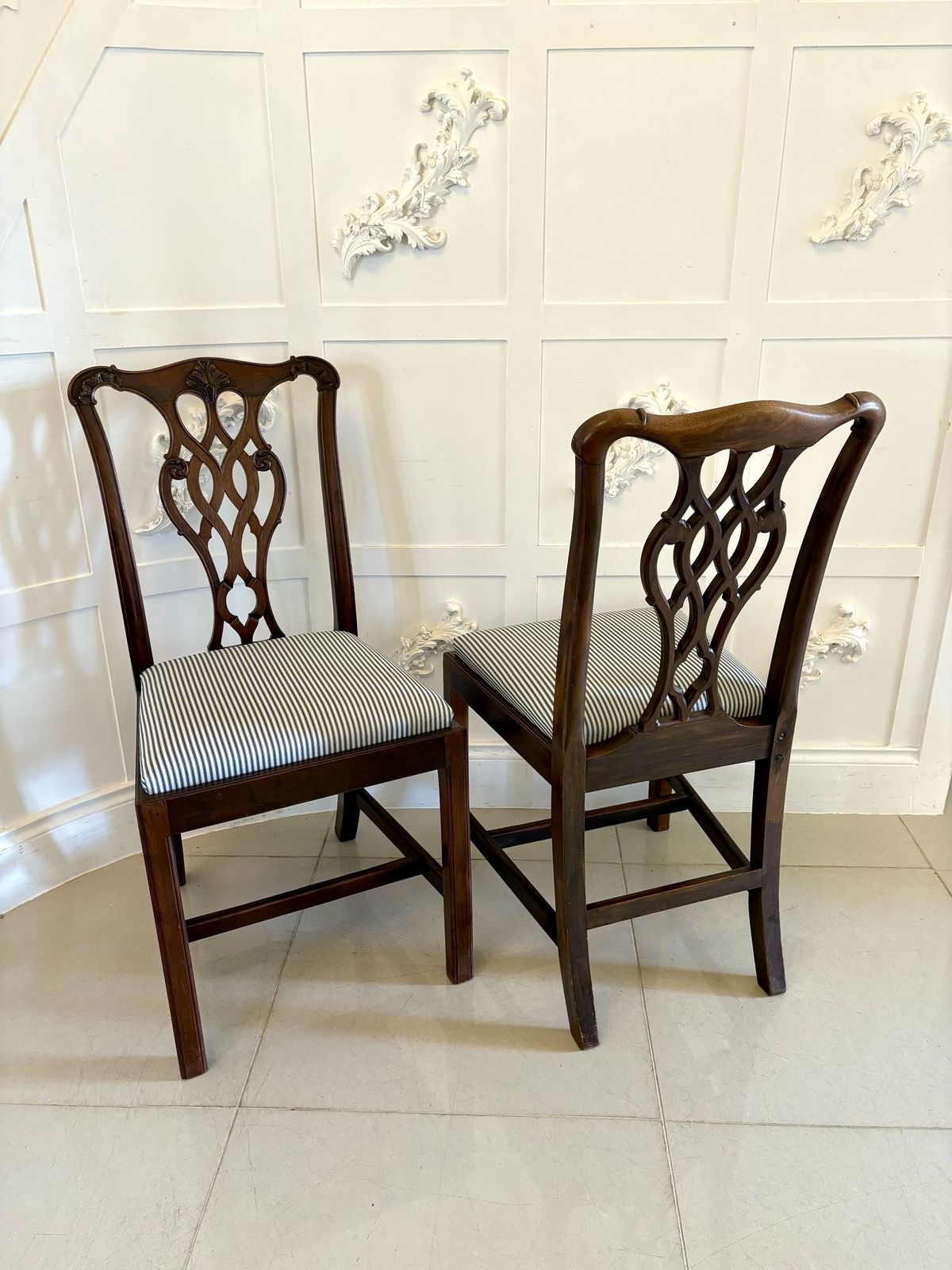 Set Of 8 Antique Early 20th Century Quality Mahogany Dining Chairs photo 4495.0