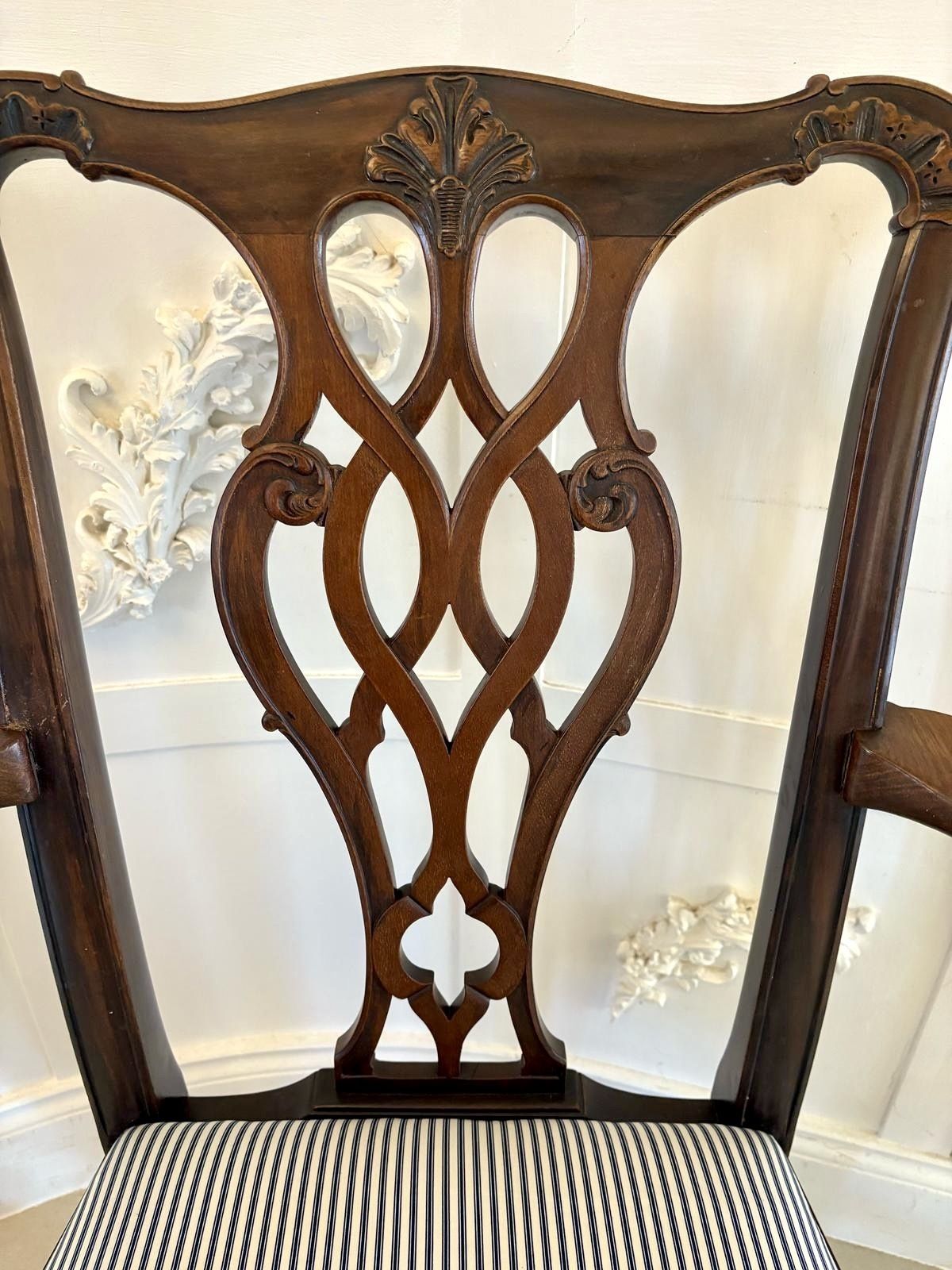 photo buy Set Of 8 Antique Early 20th Century Quality Mahogany Dining Chairs