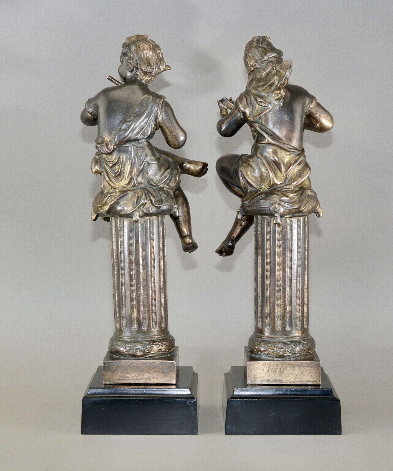 A Pair Of Mid 19th Century Musical Cherubs Cast In Bronze. photo for sale