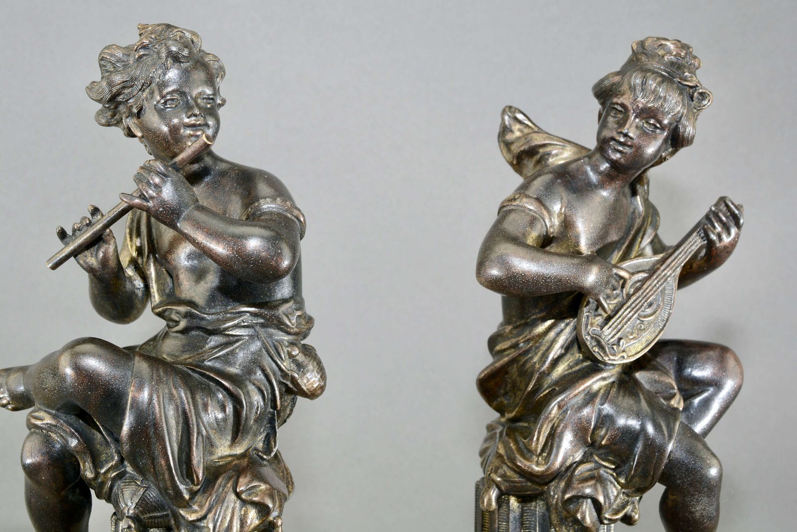 A Pair Of Mid 19th Century Musical Cherubs Cast In Bronze. photo 940.0