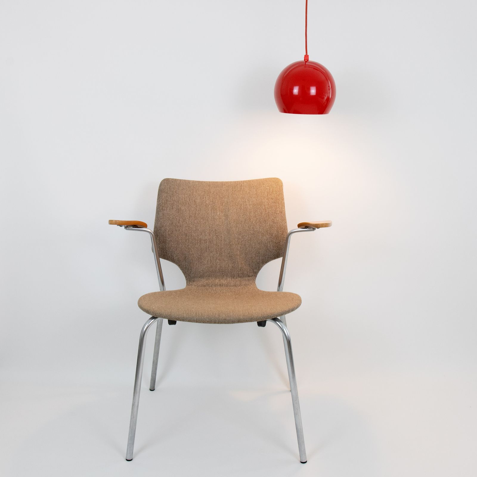 Danish Space Age Ball Pendant Light In Glossy Red, 1960s photo buy