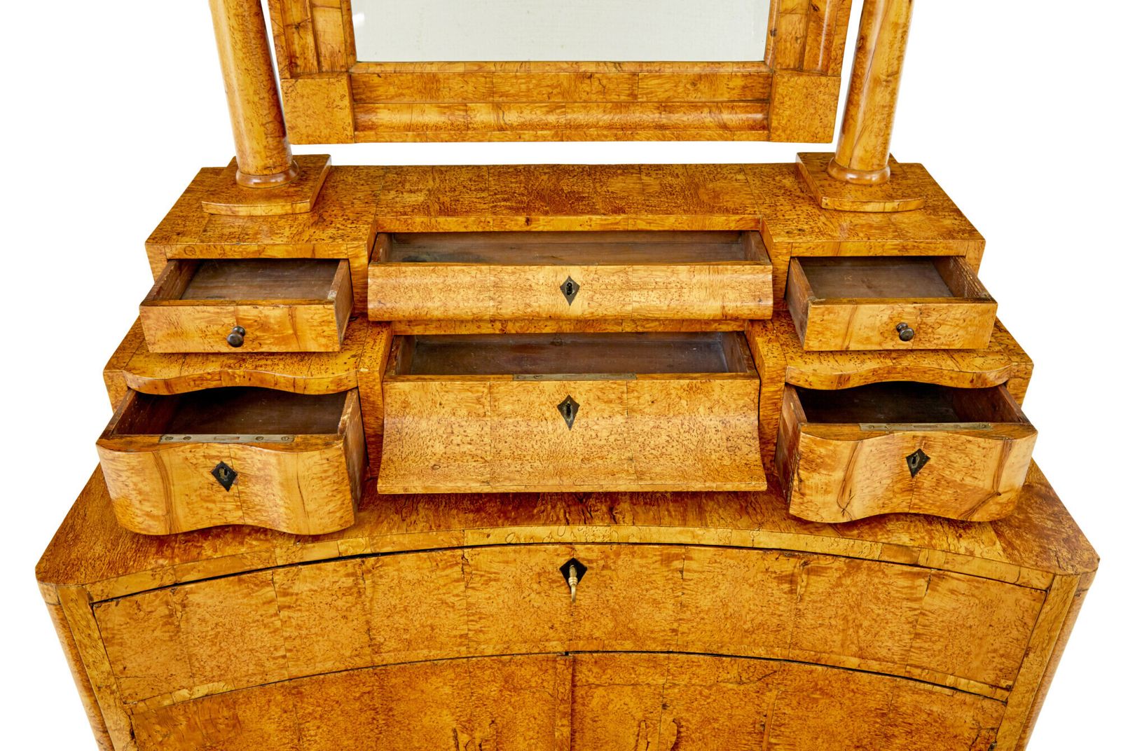 Early 19th Century Birch Biedermeier Vanity Chest Of Drawers photo Furniture