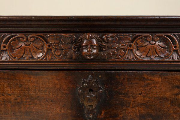 Italian Renaissance Cabinet In Walnut With Carvings, 16th Century photo for sale