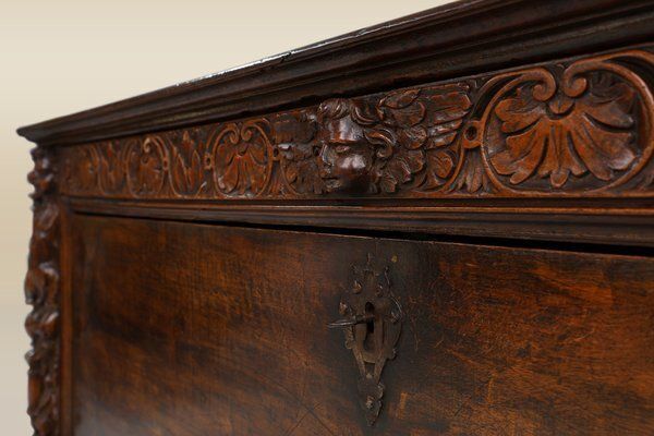 Italian Renaissance Cabinet In Walnut With Carvings, 16th Century photo buy