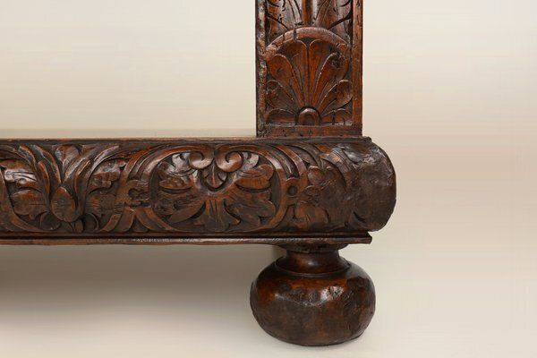 Furniture Italian Renaissance Cabinet In Walnut With Carvings, 16th Century photo