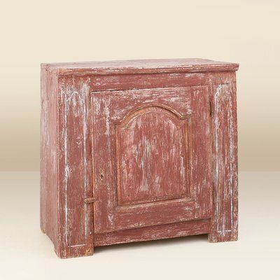Parisian Rustic Cabinet In Burgundy Painted Pine, 1820s