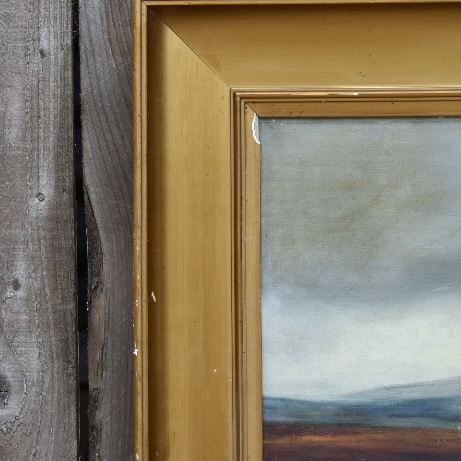 photo for sale Antique South Dartmoor Large Moody Moorland Landscape Oil On Canva Sofa Painting