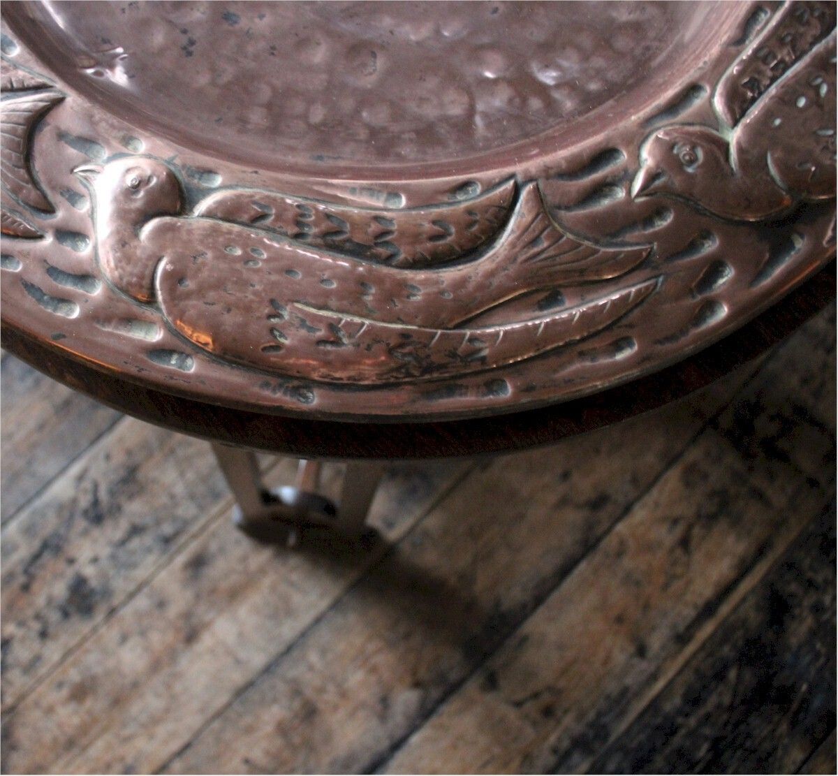 Liberty Arts And Crafts Copper Charger With Birds photo vintage
