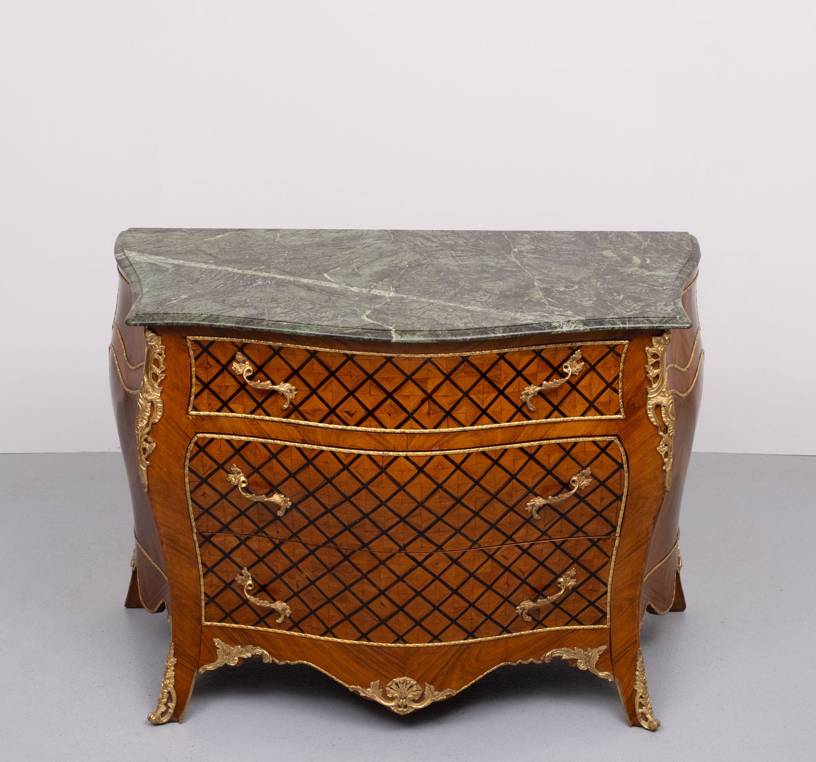 Stunning Dutch Louis XV Checkerboard Inlay Chest Of Drawers photo Furniture