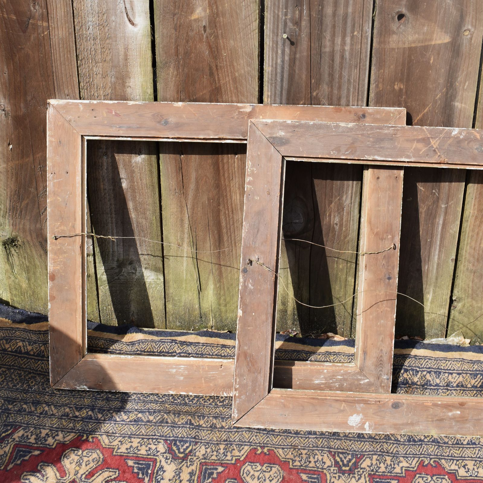 photo furniture Antique 20th Century Salvaged Gilt Gold Painted Wooden Gallery Wall Frame Pair