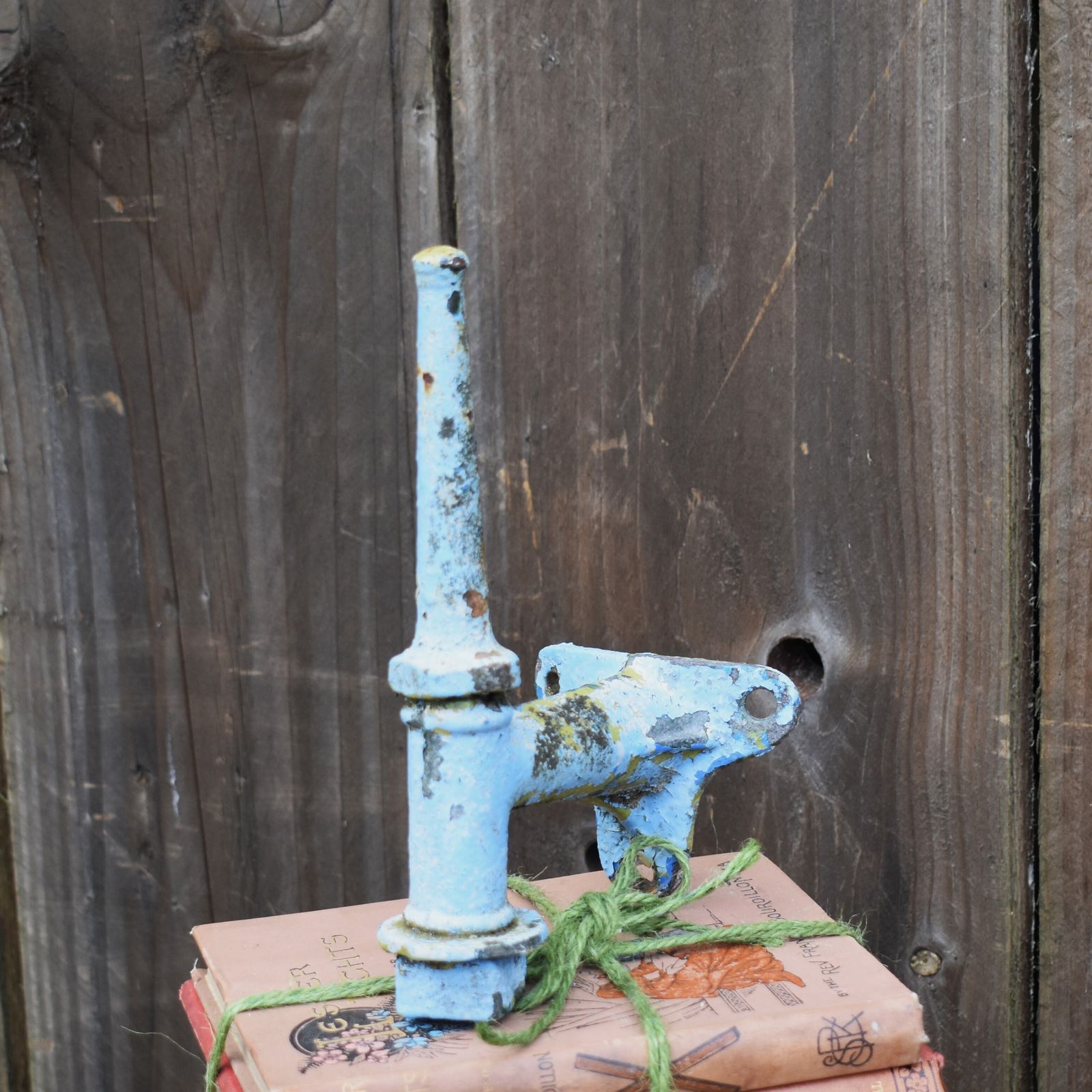 Antique Salvaged Cast Iron Painted Wall Lightning Rod Garden Weathervane photo Garden Lighting