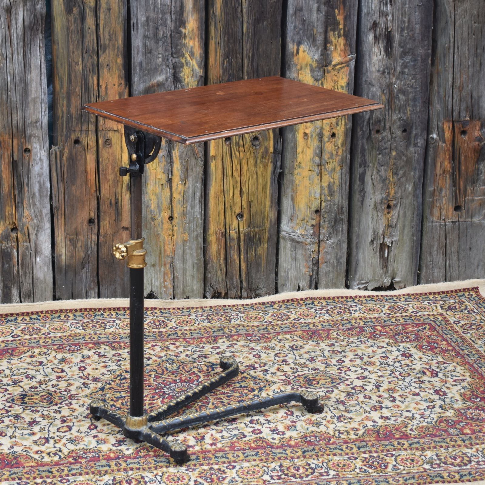 Antique Carters Of London Oak Top Cast Iron Invalid Reading Lectern Table photo furniture