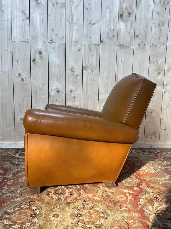 Fauteuil Club En Cuir Havane photo 690.0