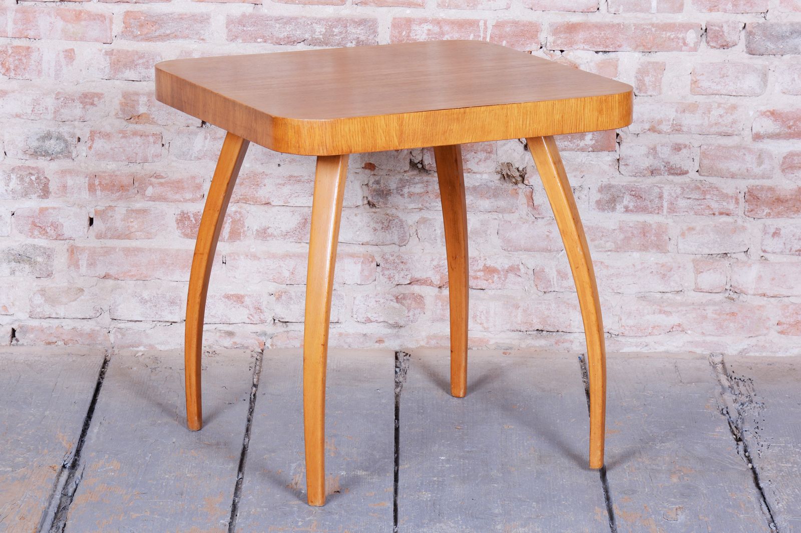 Furniture Restored Art Deco "Pavouk" Table, By J, Halabala, Up Závody, Oak, Czech, 1940s photo