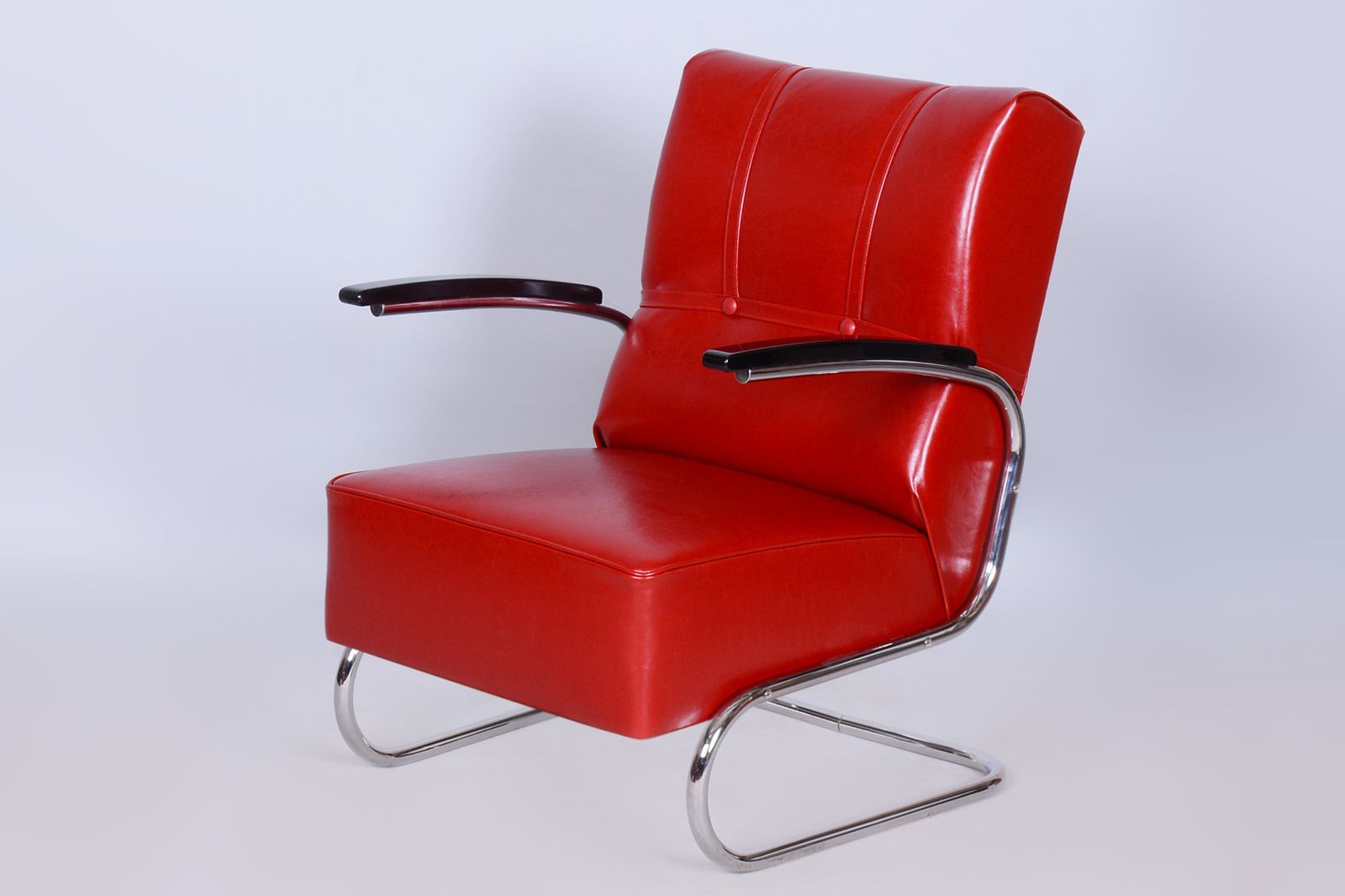 Set Of Two Restored Bauhaus Armchairs, By Vichr A Spol., Chrome, Germany, 1930s photo furniture