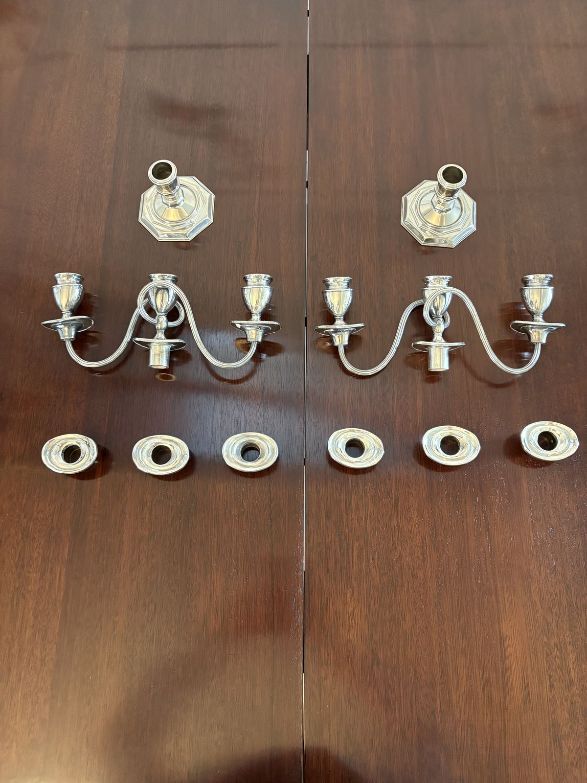 Pair Of Antique Early 20th Century Quality Silver Plated Candelabras photo buy