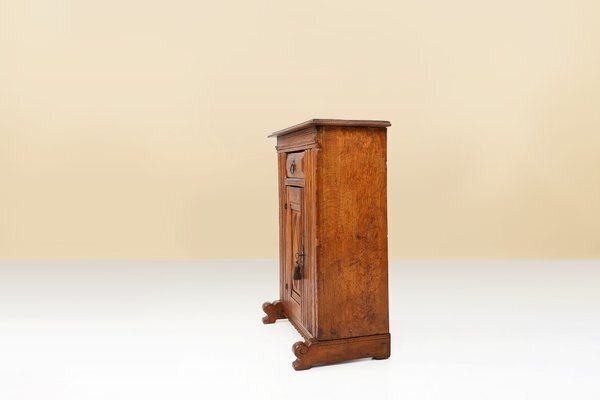 photo buy Belgian Hand Carved Single Door Cabinet In Oak, 16th Century