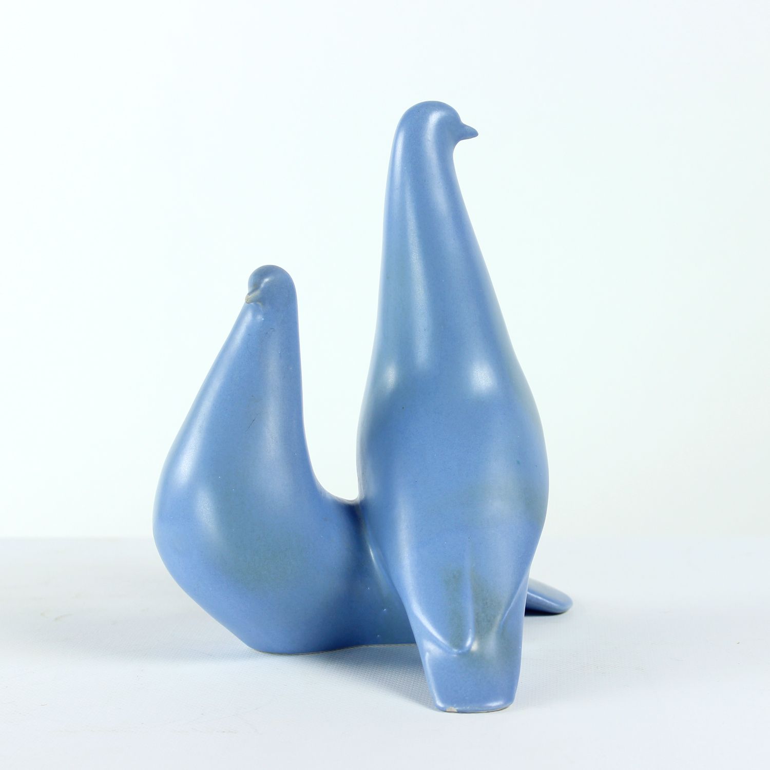 Ceramic Sculpture Of Two Blue Doves,  Keramia 1960s photo 420.0