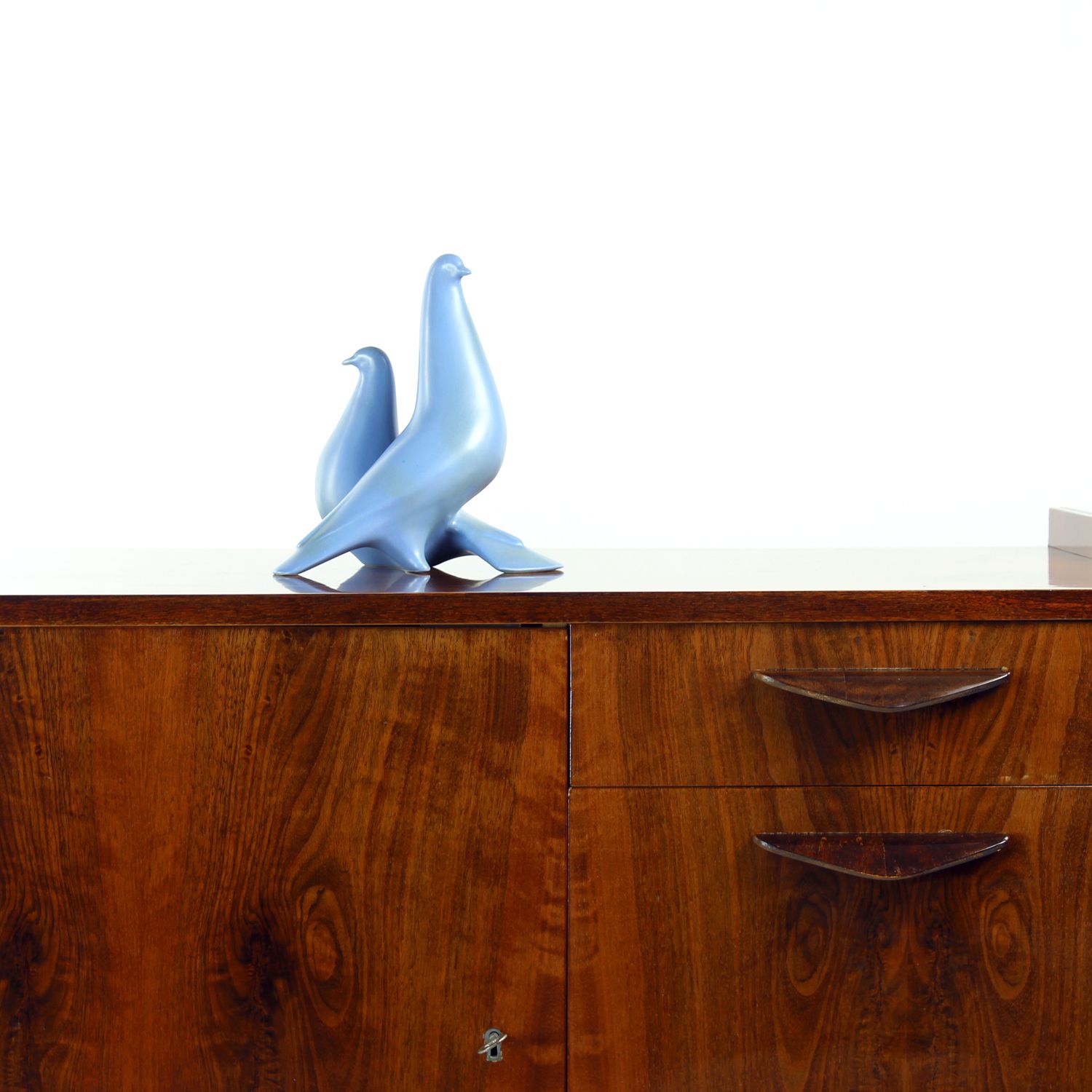 photo buy Ceramic Sculpture Of Two Blue Doves,  Keramia 1960s