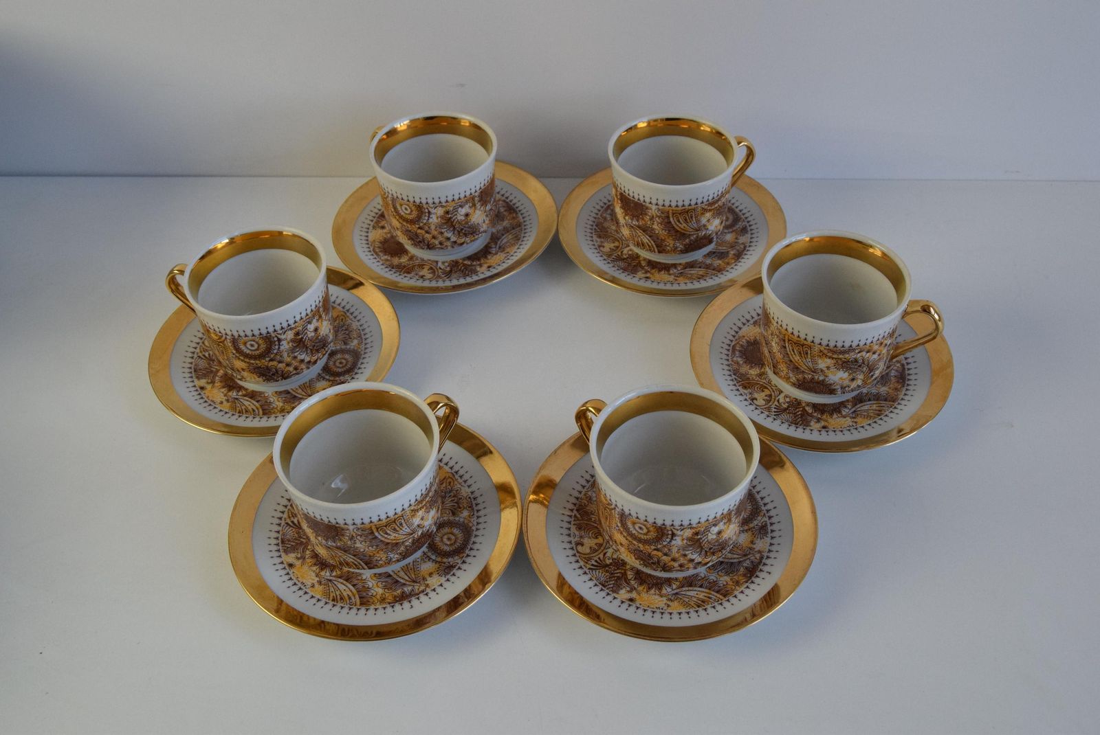Set Of Six Cups And Saucers By Epiag 1950s photo for sale