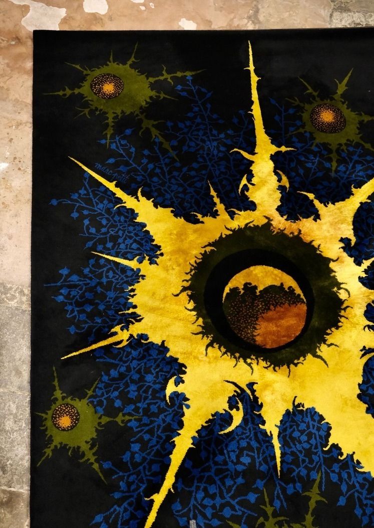 Xxl Wool Rug Saturne By Marc Petit For Saint Frères, France 1960s photo Textiles